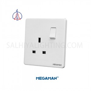 Switch Socket Megaman 1Gang 13Amp - White Color