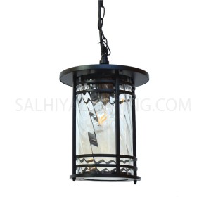 Outdoor Hanging Light 1825A Rotating Glass Diffuser - Black