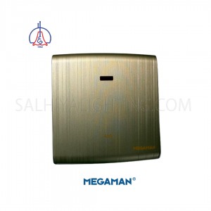 Switch c/w Neon Megaman 1Gang 1Way - 45A DP - Gold Color
