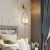 Modern Che Opal Glass Ball Vintage Hoop Wall Light - Bronze