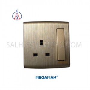 Switch Socket Megaman 1Gang 13Amp - Gold Color